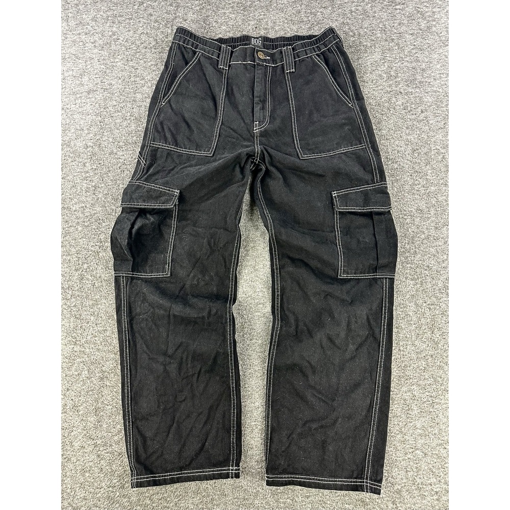 BDG Urban Outfitters Cargo Pants Womens 32 Black Wide Leg Baggy 90s Y2K